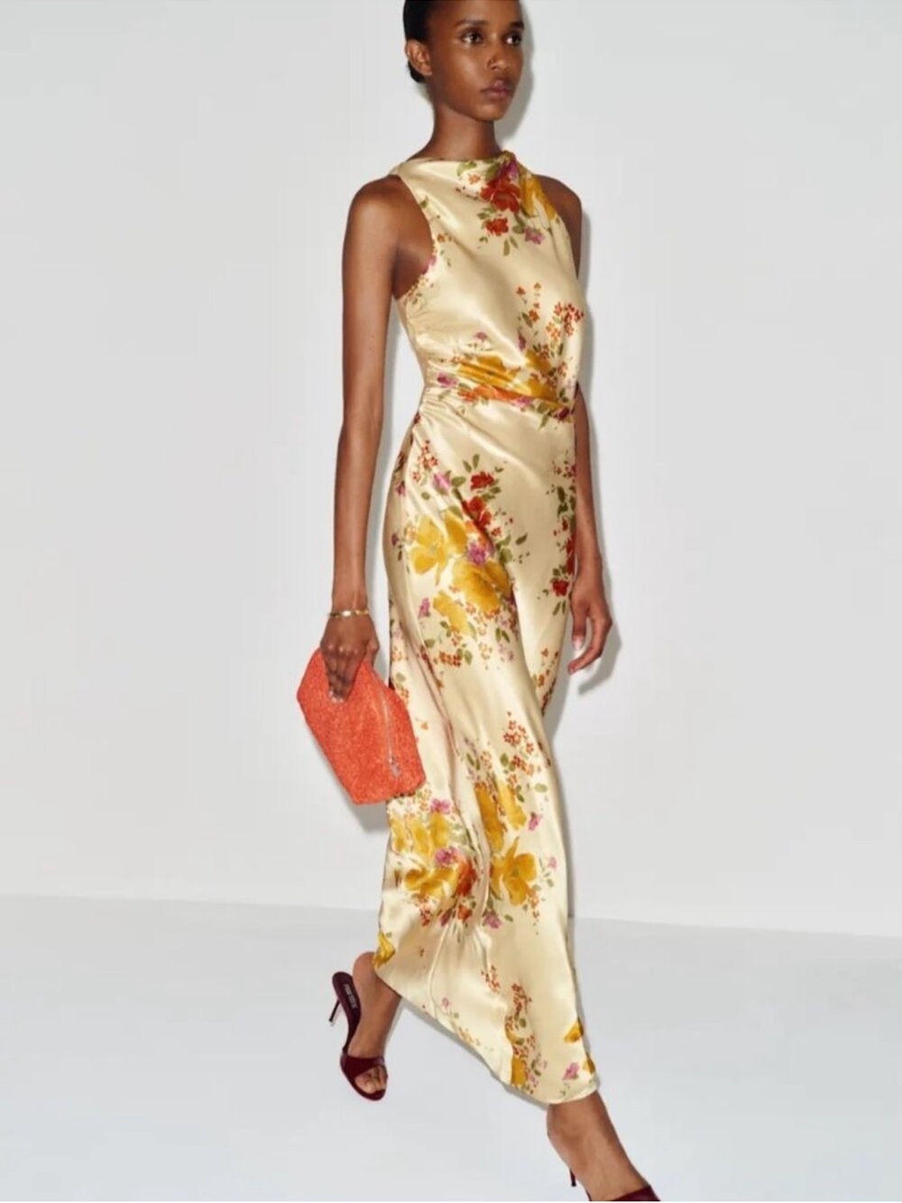 Reformation Anaiis Silk Backless Dress in Crescendo